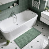 Yimobra Bathroom Rugs Non Slip Washable - Ultra Soft Absorbent Chenille Bath Mat, Quick Dry Shaggy Floor Carpet for Tub Shower, Gray Home Decor Accessories, 24x17 Inch - Homesidy.com