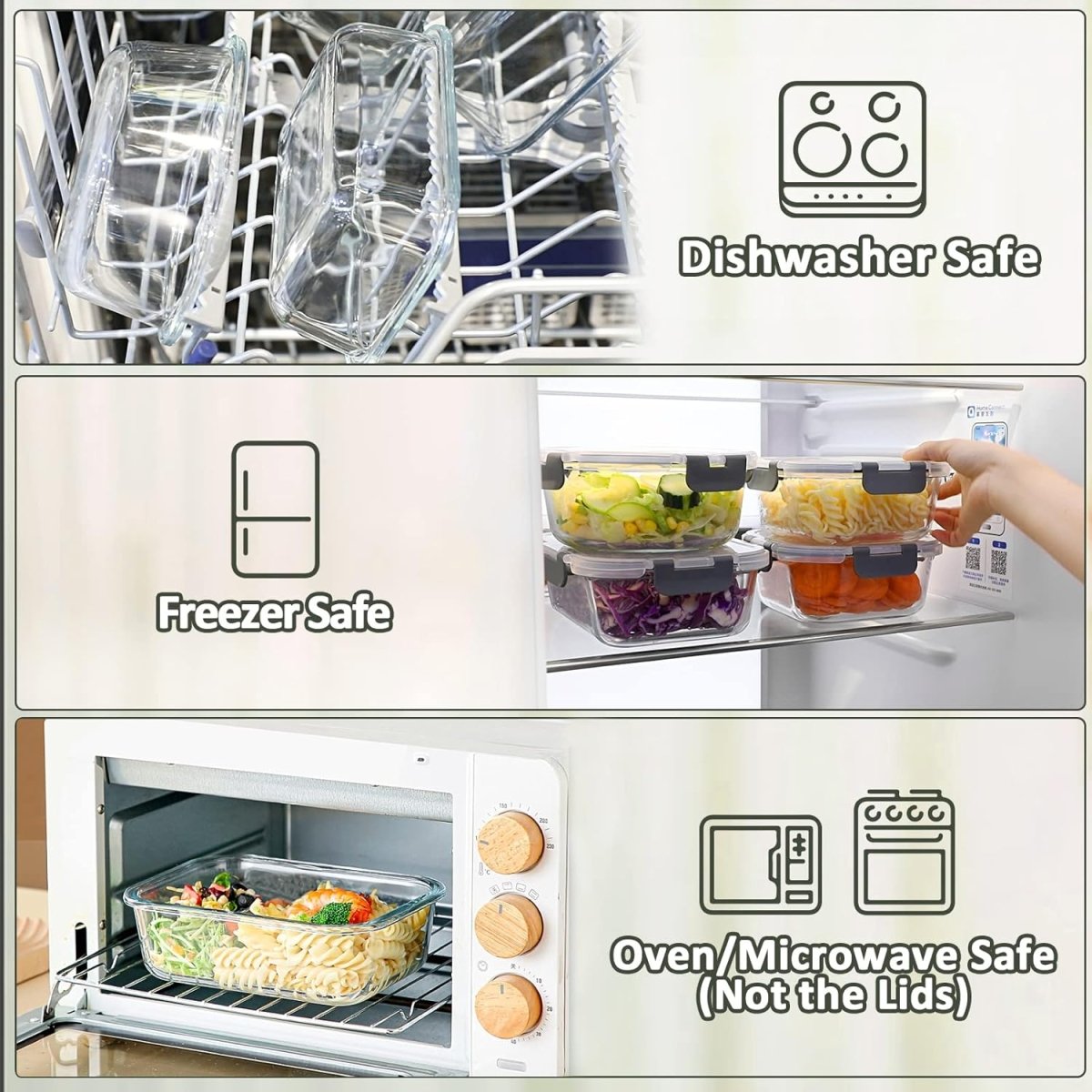 [8 - Pack,30 oz]Glass Meal Prep Containers,Glass Food Storage Containers,Airtight lunch Containers with Lids, Microwave, Oven, Freezer and Dishwasher - Homesidy.com