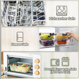 [8 - Pack,30 oz]Glass Meal Prep Containers,Glass Food Storage Containers,Airtight lunch Containers with Lids, Microwave, Oven, Freezer and Dishwasher - Homesidy.com