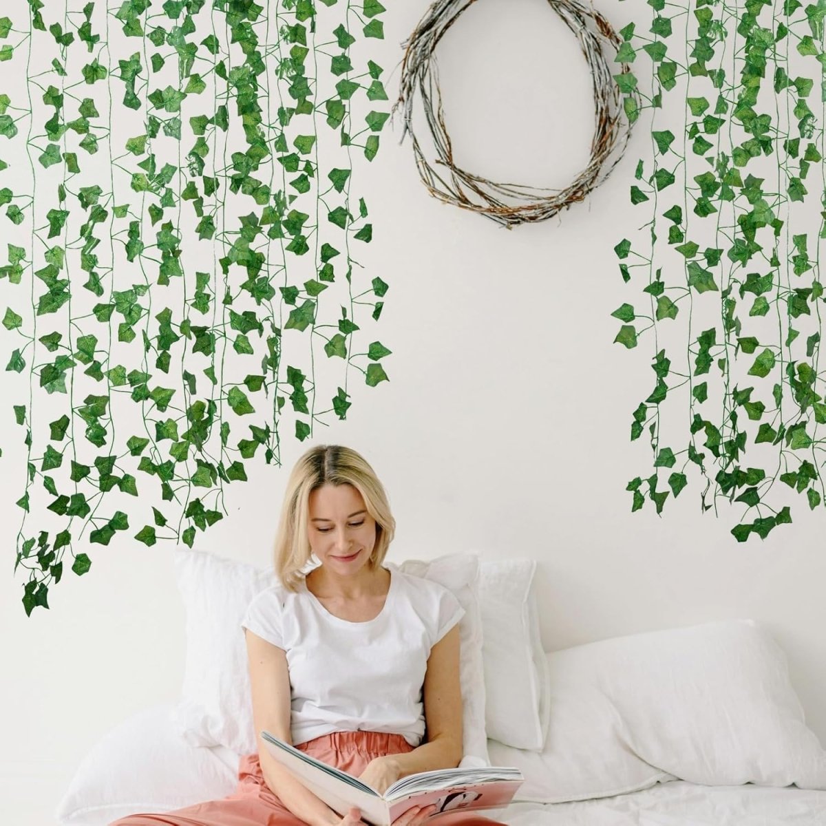 Freyalife Fake Vines for Room Decor(12 Pack 84 Feet) Aesthetic Artificial Plant Ivy Leaves Hanging Greenery Garlands for Home Bedroom Wall Wedding Christmas Party Office Patio Outdoor Garden Décor - Homesidy.com
