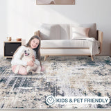 Area Rugs 6x9 Living Room: Washable Rug Modern Abstract Large Rug Soft Non Slip Neutral Rugs Stain Resistant Indoor Carpet for Bedroom Kitchen Dining Room Table Nursery Home Office Rugs(Beige,6x9) - Homesidy.com
