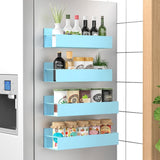 HuggieGems Metal 4 Pack Magnetic Spice Storage Rack Organizer for Refrigerator and Oven, Black Fridge Organizers and Storage - Homesidy.com