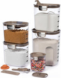 ProKeeper 9 - Piece Airtight Food Storage Container Set – Clear Plastic Flour and Sugar Canister Set with Magnetic Accessories for Kitchen Organization (Grey, 9 - Piece) - Homesidy.com