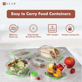 Razab 35 Pc Set Glass Food Storage Containers with Lids - Meal Prep Airtight Bento Boxes BPA - Free 100% Leak Proof (15 lids,15 glass &amp; 5 Plastic Sauce/Dip Containers) - Homesidy.com