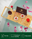 ROYAL CRAFT WOOD Bathtub Tray Caddy for Tub, Bamboo Bath Shelf, Premium Foldable Wood Bath Table, Expandable Bathtub &amp; Bathroom Accessories, New Home Gifts for Mom, Housewarming, Anniversary, Wedding - Homesidy.com