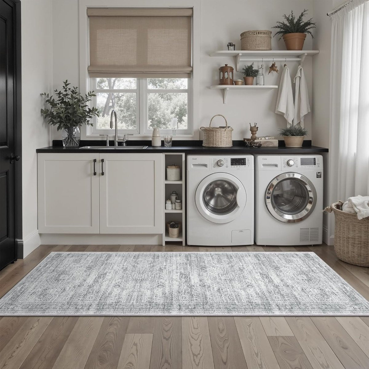 Soalmost Washable Area Rug 8x10, Large Soft Rugs for Living Room Vintage Beige Carpet 8x10 Area Rugs for Bedroom Dining Room Non - Slip Stain Resistant Under Table Rug - Homesidy.com