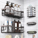 EUDELE Adhesive Shower Caddy, 5 Pack Rustproof Stainless Steel Bath Organizers With Large Capacity, No Drilling Shelves for Bathroom Storage &amp; Home Decor - Homesidy.com