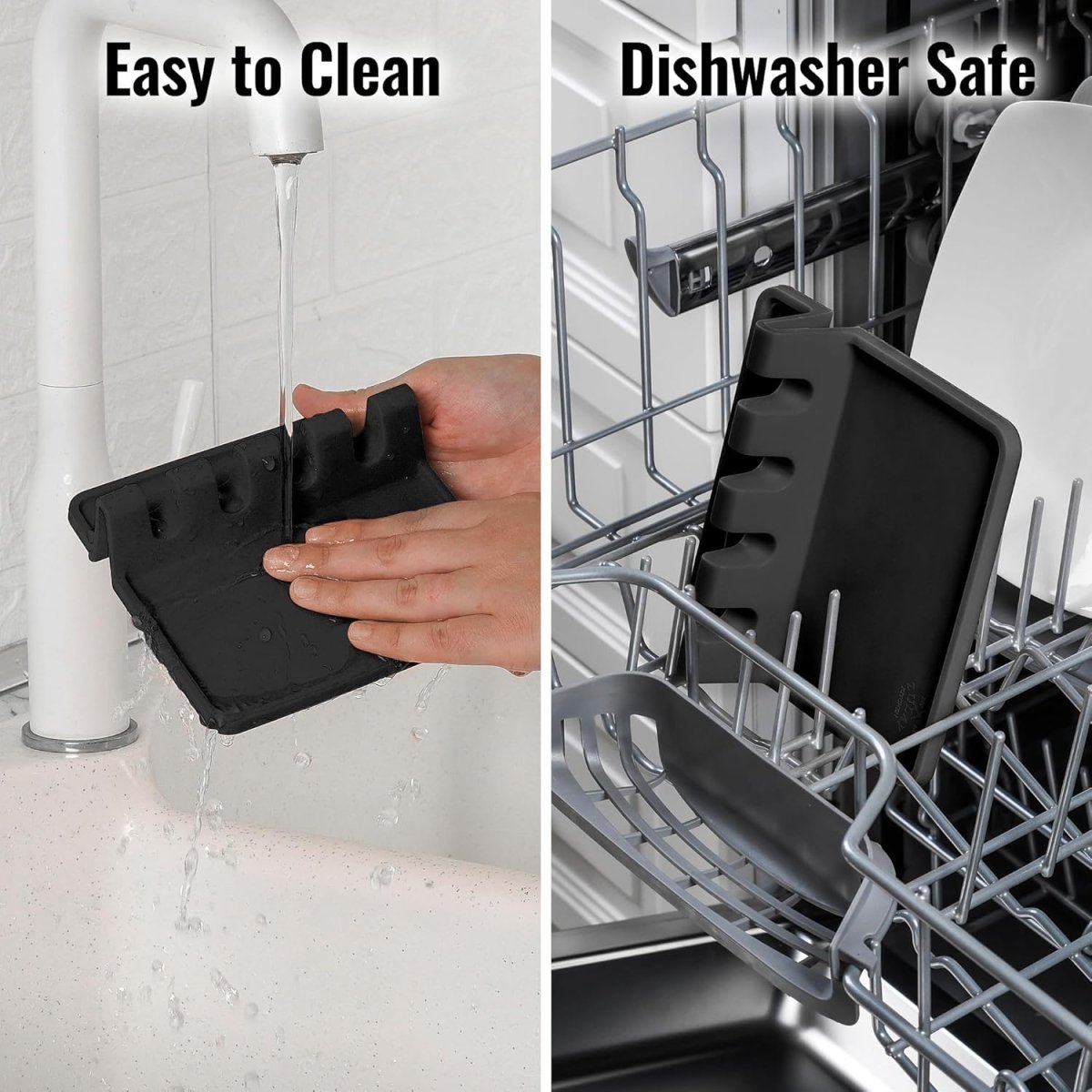 Zulay Kitchen Spoon Rest for Multiple Utensils High Heat - Resistant Silicone Drip Pad, BPA - Free Spoon Holder for Stove Top, Kitchen Gadget Holder for Ladles, Tongs, Cooking Spatula - Makes Great Gift - Homesidy.com