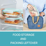 Vtopmart 5Pack 22oz Glass Storage Containers with Lids, Glass Meal Prep Food Container Sets with Snap Airtight Lids for Microwave, Oven, Freezer and Dishwasher, Grey - Homesidy.com
