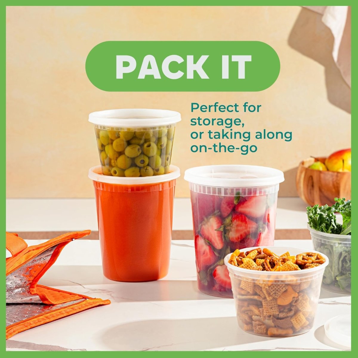 JoyServe Deli Food Storage Containers with Lids - (48 Sets) 24 - 32 Oz Quart Size &amp; 24 - 16 Oz Pint Size Plastic Airtight Takeout Meal Prep Storage, BPA - Free, Dishwasher, Microwave Safe - Homesidy.com