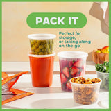 JoyServe Deli Food Storage Containers with Lids - (48 Sets) 24 - 32 Oz Quart Size &amp; 24 - 16 Oz Pint Size Plastic Airtight Takeout Meal Prep Storage, BPA - Free, Dishwasher, Microwave Safe - Homesidy.com