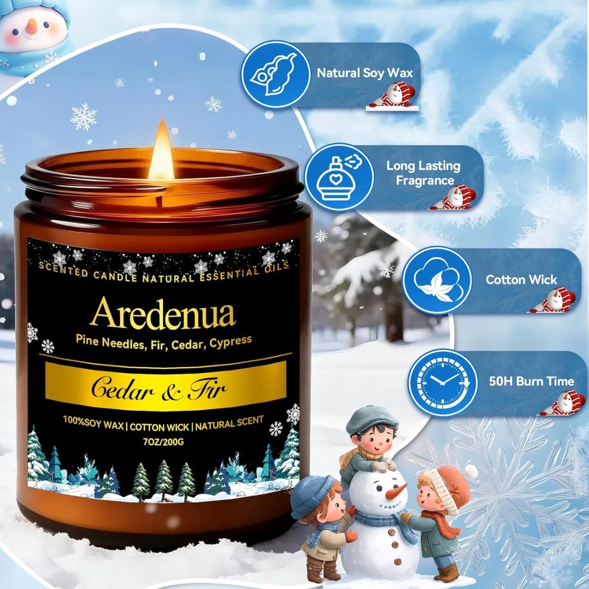Christmas Candles - Christmas Spice Candle | 7 oz Soy Candles with Warm Cinnamon, Clove &amp; Nutmeg Aroma | Holiday Scented Candle, Cozy Winter Candle Gift for Men &amp; Women - Homesidy.com