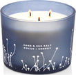 White Sage Sea Salt 3 Wick Candle - Large Soy Scented Candle 14.5 oz - Sage Candle for Cleansing House - Aromatherapy Energy Cleansing Candle for Home, Stress Relief, Women &amp; Men - Homesidy.com