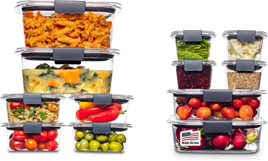 Rubbermaid Brilliance BPA - Free Airtight Food Storage Containers, 24 - Piece Set, Easy for Meal Prep, Lunch &amp; Leftovers - Homesidy.com