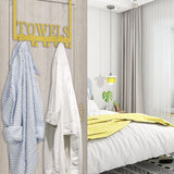 Kuhome Over The Door Hooks, Towel Holder for Bathroom, Door Mount Towel Rack Towel Hooks for Bedroom Beach Towels Bathrobe Wall Mount Hang on The Door Cabinet Cupboard Metal Sandblasted (Black) - Homesidy.com