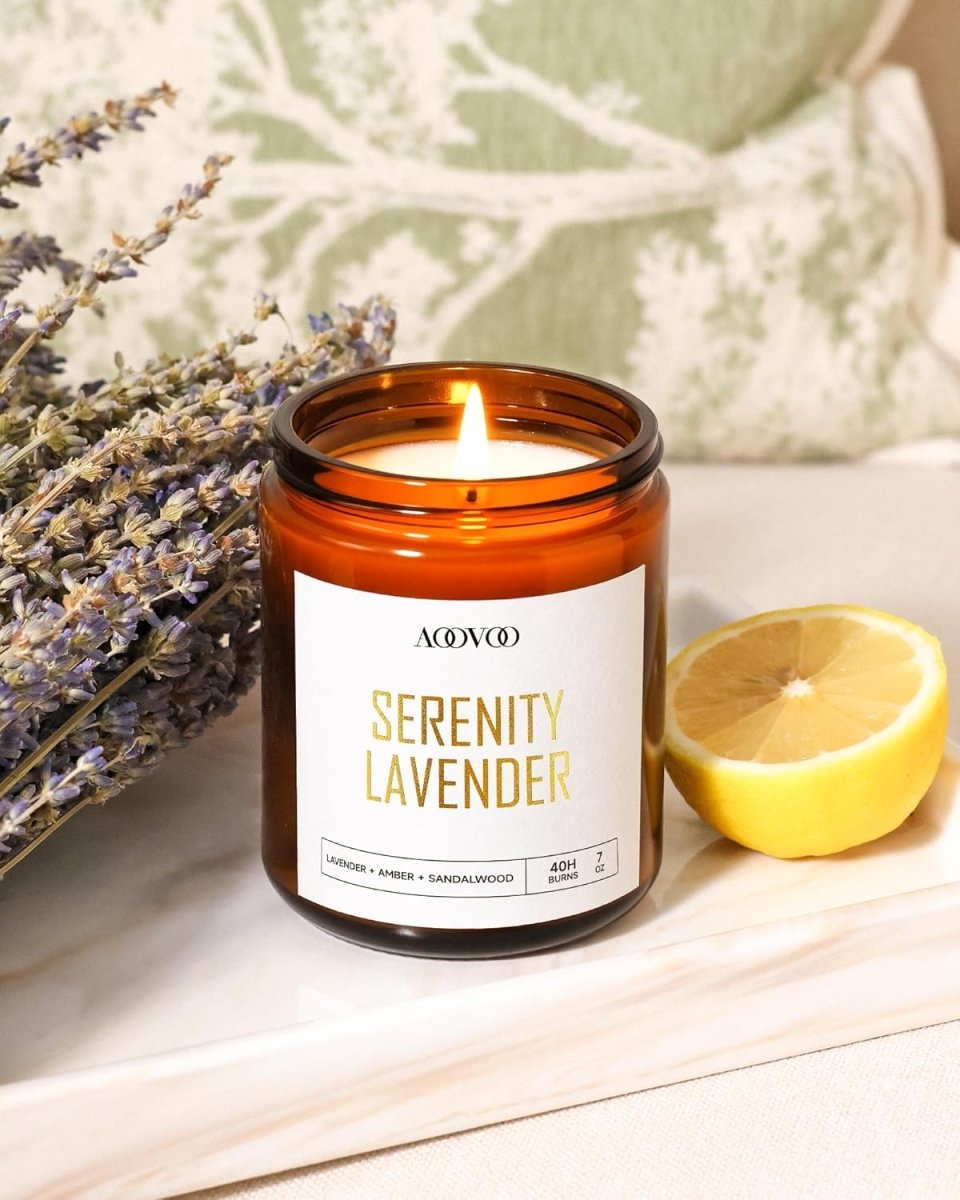 AOOVOO Scented Candles - 4PC Candle Set, 36 oz Soy Candles, Soy Candle for Home Scented, Lavender/Vanilla/Eucalyptus/Sage - Homesidy.com