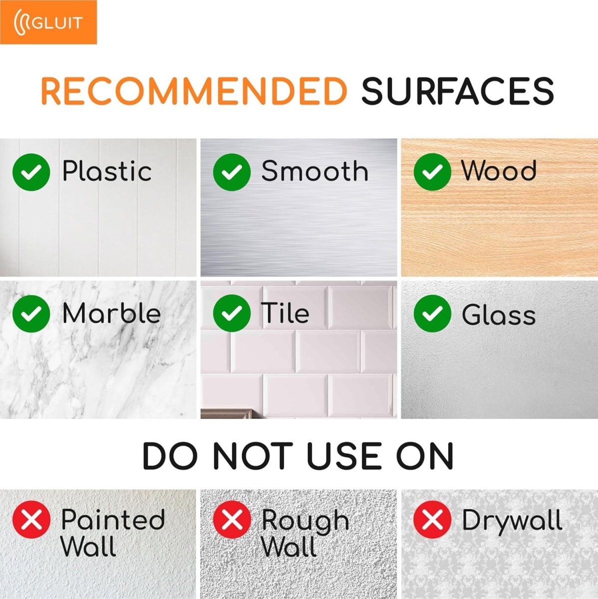 GLUIT Adhesive Wall Hooks for Hanging Heavy Duty 22 lbs Hooks for Walls No Damage, Towel Sticky Clear Hook, Waterproof, Home, Bathroom, Kitchen, Office, and Outdoor 12 Pack - Homesidy.com