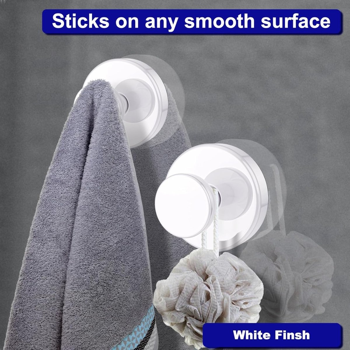 Bntuk Suction Cup Hooks for Shower, Removable Towel Hooks for Bathroom Window Glass Door Wall, Bath Robe Looafh Wreath Hook for Hanging - 2 Pack, Black - Homesidy.com