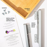 HOLDN’ STORAGE Bamboo Wooden Pull out Cabinet Organizer. 17&34; W x 21&34; D - Requires At Least a 18.25&34; W x 21&34; D.Cabinet Opening. W/Lifetime Limited Warranty. Bamboo Tray and Heavy gauge metal rails. - Homesidy.com