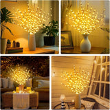DK177 2 Pack Led Branch Light Battery Operated Lighted Branch Vase Filler Willow Tree Artificial Little Twig Power Brown 30 Inch 20 LED for Home Romantic Decoration, Warm White - Homesidy.com