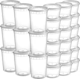 JoyServe Deli Food Storage Containers with Lids - (48 Sets) 24 - 32 Oz Quart Size &amp; 24 - 16 Oz Pint Size Plastic Airtight Takeout Meal Prep Storage, BPA - Free, Dishwasher, Microwave Safe - Homesidy.com