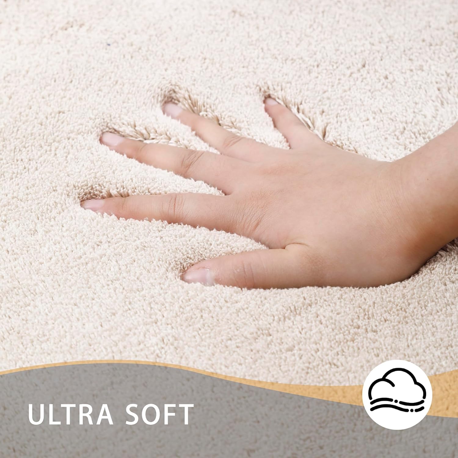 MINIDEAR Bathroom Rugs 24x17 Light Grey - Thick Elastic Foam Bath Mat, Ultra Soft &amp; Plush Fluffy, Non - Slip, Quick Dry, Absorbent Washable Floor Microfiber Mat for Tub, Home Decor Accessories - Homesidy.com