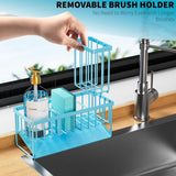 Cisily Kitchen Sink Caddy Organzier with High Brush Holder, Sponge Holder for Sink, 304 Rustproof Stainless, Kitchen Countertop Soap Dispenser Organizer, Kitchen Decor and Accessories - Homesidy.com