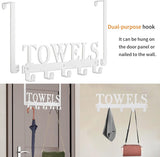 Kuhome Over The Door Hooks, Towel Holder for Bathroom, Door Mount Towel Rack Towel Hooks for Bedroom Beach Towels Bathrobe Wall Mount Hang on The Door Cabinet Cupboard Metal Sandblasted (Black) - Homesidy.com