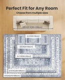 AMADA HOMEFURNISHING 8x10 Washable Area Rug, Low - Profile Large Area Rug with Non - Slip Backing &amp; Durable Edge Binding, Vintage Large Rugs for Living Room, Bedroom, Dinning Room - Homesidy.com