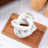 Yalikop 3 Link Wood Knot Decor - Hand Carved Coffee Table Decoration, Boho Chain Link Decor, Modern Shelf, Rustic Objects for Home Living Room Bedroom(White) - Homesidy.com