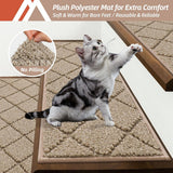 COSY HOMEER Edging Stair Treads Non - Slip Carpet Mat 28inX9in Indoor Stair Runners for Wooden Steps, Edging Stair Rugs for Kids and Dogs, 100% Polyester TPE Backing (15pc, Beige) - Homesidy.com