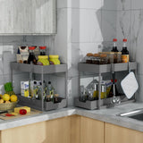 DEKAVA Under Sink Organizer 2 Pack, Bathroom Cabinet Organizer, 2 Tier Sliding Cabinet Basket Organizer Drawer, Multi - Purpose Bath Collection Baskets for Bathroom (Black) - Homesidy.com