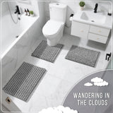 Yimobra Bathroom Rugs Non Slip Washable - Ultra Soft Absorbent Chenille Bath Mat, Quick Dry Shaggy Floor Carpet for Tub Shower, Gray Home Decor Accessories, 24x17 Inch - Homesidy.com