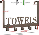 Kuhome Over The Door Hooks, Towel Holder for Bathroom, Door Mount Towel Rack Towel Hooks for Bedroom Beach Towels Bathrobe Wall Mount Hang on The Door Cabinet Cupboard Metal Sandblasted (Black) - Homesidy.com