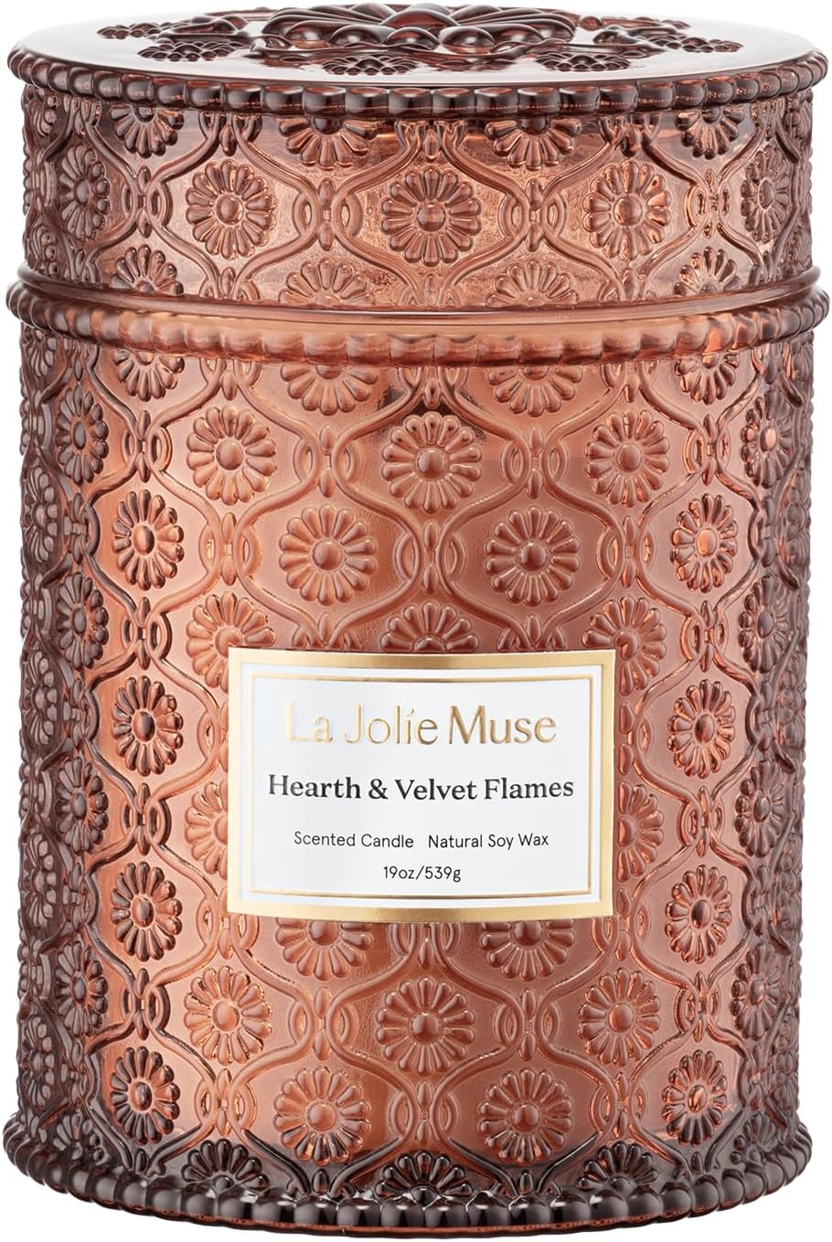 LA JOLIE MUSE Sahara Amber Candle – Bergamot, Clove &amp; Amber | 12 oz Large 2 - Wick Soy Wax Candle | 60 Hours Clean Burn | Gift - Ready for Hosts &amp; Gatherings | Elegant Home Décor - Homesidy.com