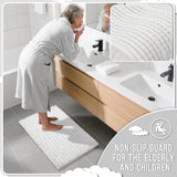 Yimobra Bathroom Rugs Non Slip Washable - Ultra Soft Absorbent Chenille Bath Mat, Quick Dry Shaggy Floor Carpet for Tub Shower, Gray Home Decor Accessories, 24x17 Inch - Homesidy.com