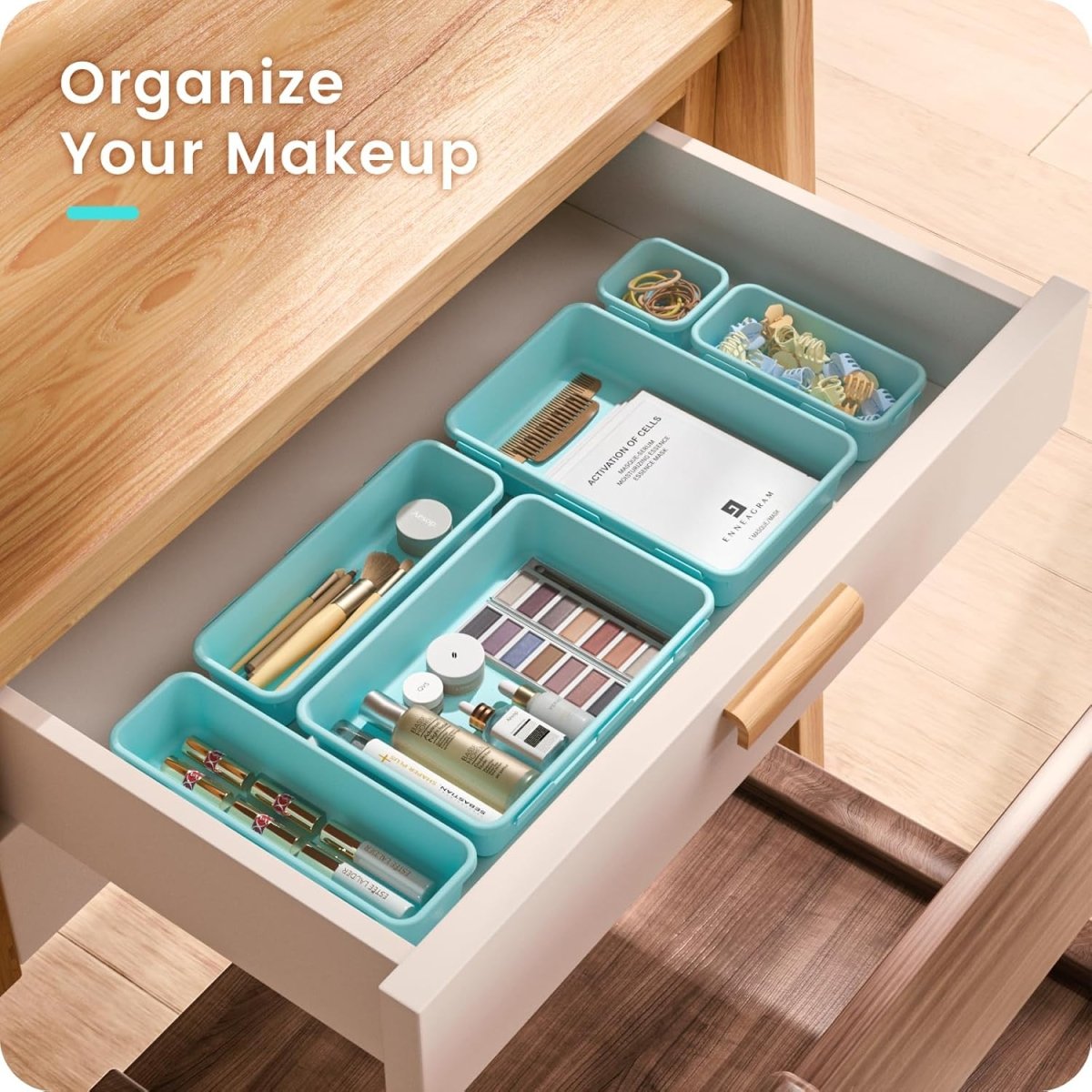 A - LuGei 【Military Grade Drawer Organizer, 【𝟱𝗦𝗶𝘇𝗲】 Makeup organizer, 【Holds 177 Items】 Bathroom Organizers and Storage, Organization and Storage, Desk Drawer Organizer for Bathroom Vanity - Homesidy.com