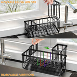 Cisily Kitchen Sink Caddy Organzier with High Brush Holder, Sponge Holder for Sink, 304 Rustproof Stainless, Kitchen Countertop Soap Dispenser Organizer, Kitchen Decor and Accessories - Homesidy.com