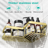 YASONIC Corner Adhesive Shower Caddy, with Soap Holder and 12 Hooks, Rustproof Stainless Steel Bathroom Organizer, No Drilling Wall Mounted Rack, Black, 3 - Pack - Homesidy.com