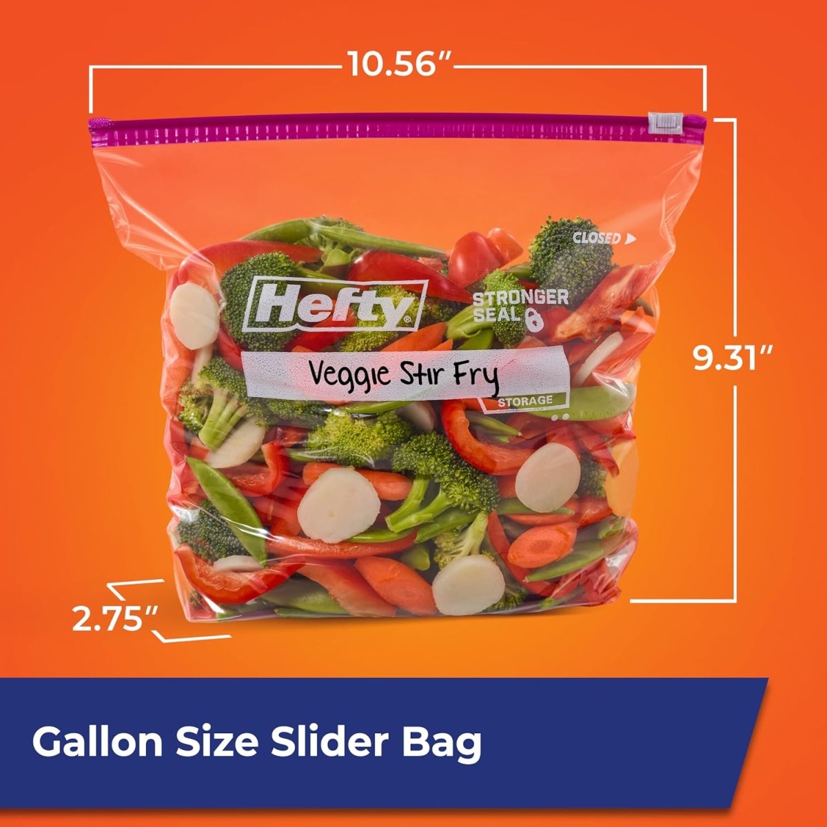 Hefty Slider Kitchen Storage Bags, Gallon Size, 66 Count - Homesidy.com