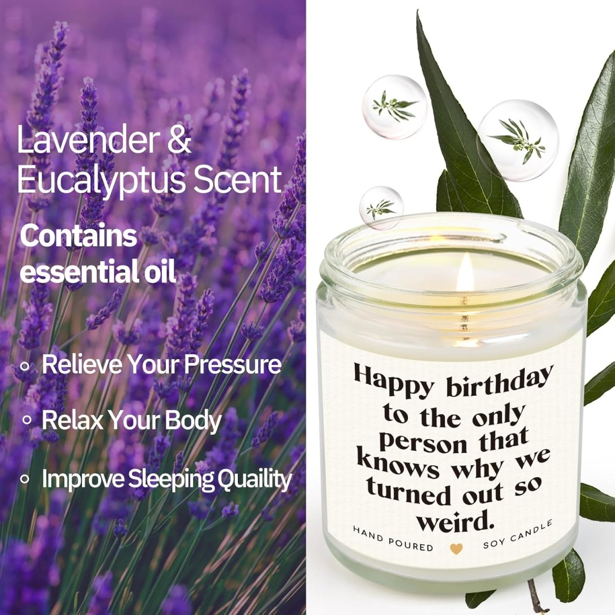 musaecoin Sister Birthday Gifts, Funny Gifts for Sister Christmas, Happy Birthday Gift for Women Sister Best Friend - Handmade Lavender Candle 7oz - Homesidy.com