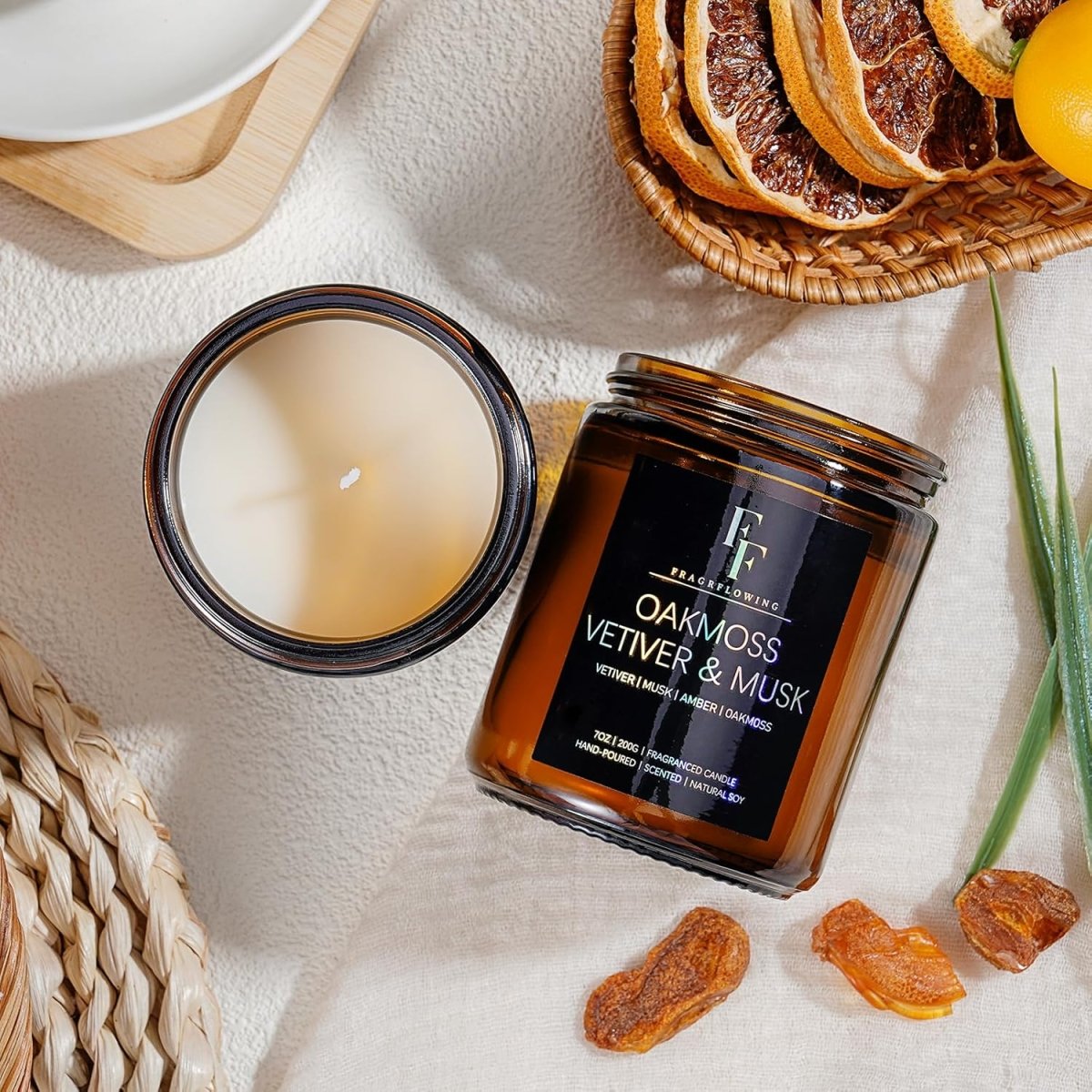 Eucalyptus &amp; Sage Scented Candles,Candles for Home Scented Aromatherapy Candles,Soy Wax Candle Gift for Women Men Amber Jar Candle, 7oz - Homesidy.com