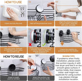 LEVERLOC Shower Caddy Suction Cup, 2 Pack Shower Shelves for Inside Shower with Hooks &amp; Soap Holder, NO - Drilling Bathroom Shower Organizer, Rustproof Meatl Shower Holder Storage, Black - Homesidy.com