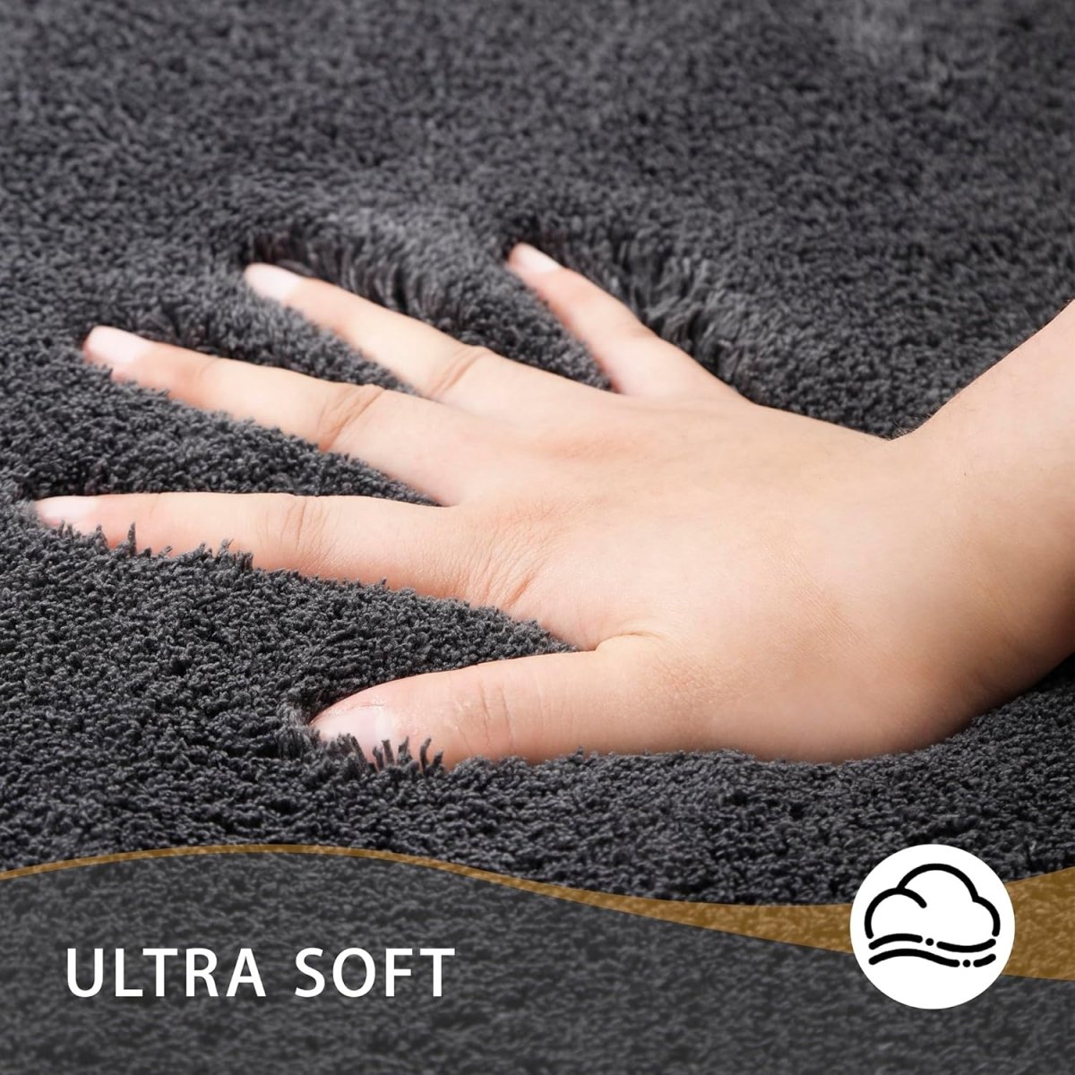 MINIDEAR Bathroom Rugs 24x17 Light Grey - Thick Elastic Foam Bath Mat, Ultra Soft &amp; Plush Fluffy, Non - Slip, Quick Dry, Absorbent Washable Floor Microfiber Mat for Tub, Home Decor Accessories - Homesidy.com