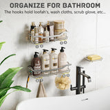 OMAIRA 3 - Pack Shower Caddy with Soap Holder, Adhesive Rustproof No - drill Strudy Loading Inside Shower Organizer Shelves Rack Storage Bathroom Organization for Smooth Wall Glass Tile, Black (Large) - Homesidy.com