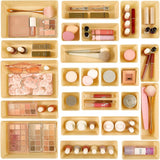 Vtopmart 25 PCS Clear Plastic Drawer Organizers Set, 4 - Size Versatile Bathroom and Vanity Drawer Organizer Trays, Storage Bins for Makeup, Bedroom, Kitchen Gadgets Utensils and Office - Homesidy.com