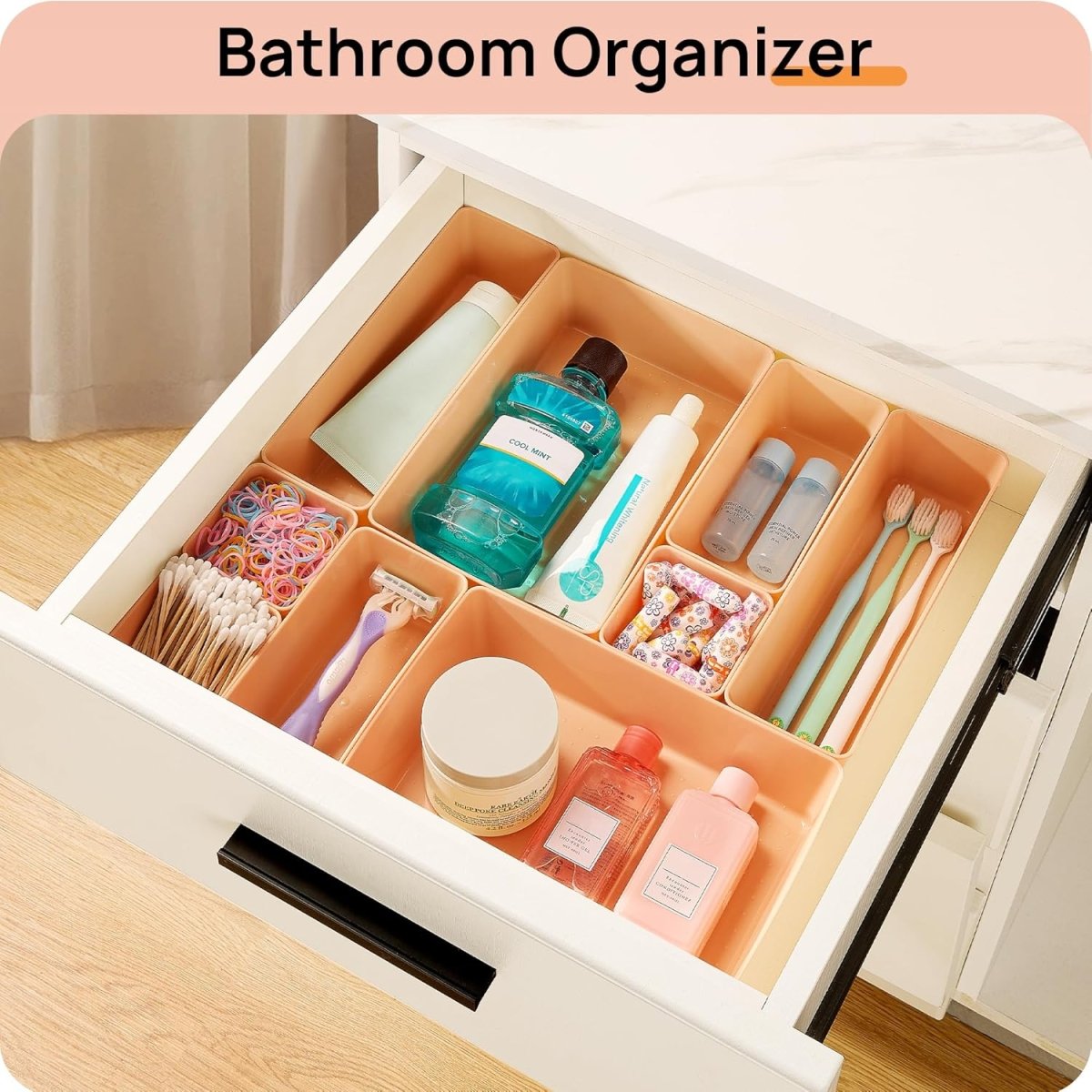 Vtopmart 25 PCS Clear Plastic Drawer Organizers Set, 4 - Size Versatile Bathroom and Vanity Drawer Organizer Trays, Storage Bins for Makeup, Bedroom, Kitchen Gadgets Utensils and Office - Homesidy.com