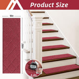 COSY HOMEER Edging Stair Treads Non - Slip Carpet Mat 28inX9in Indoor Stair Runners for Wooden Steps, Edging Stair Rugs for Kids and Dogs, 100% Polyester TPE Backing (15pc, Beige) - Homesidy.com
