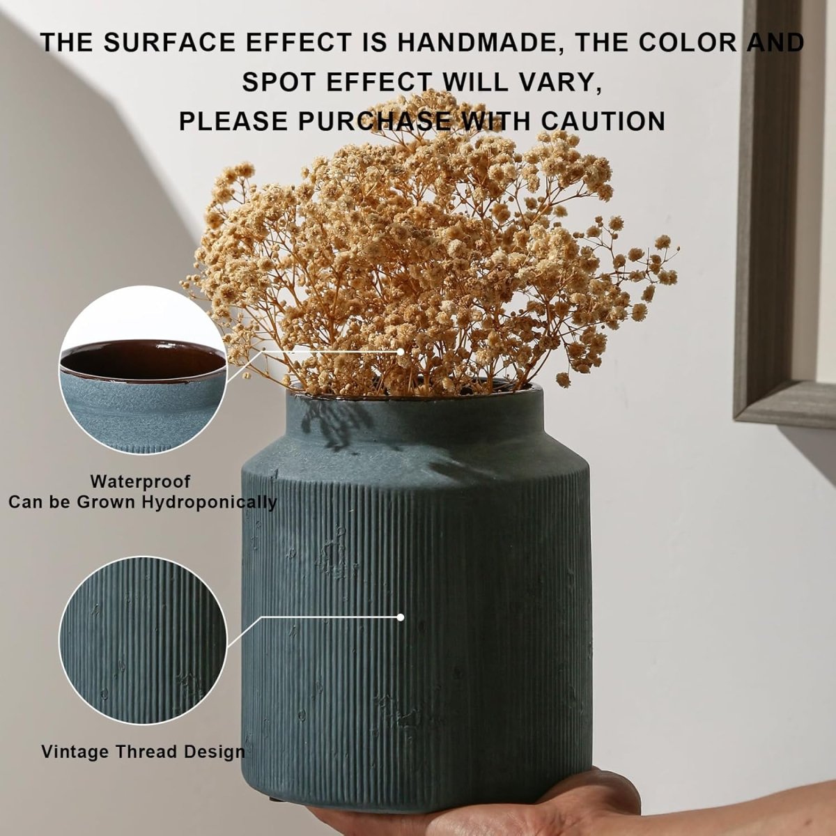 Rustic Vases for Home Decor. Ceramic Vase for Dining Table Decor. Terracotta Decorative Vase 6.1IN. ZSHLXM - Homesidy.com