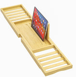 Premium Bamboo Bathtub Tray Caddy - Bath Tub Tray Table for Bathtub - Bath Caddy Tray for Bathtub, Expandable Size, Fits Most Bath Tubs - Homesidy.com